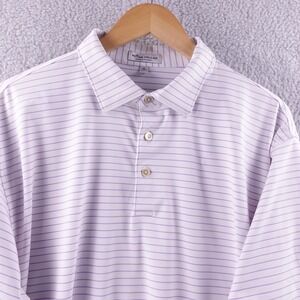 Peter Millar Summer Comfort Polo Shirt Mens XL Purple Stripe Golf Casual